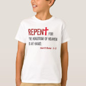 voor HIM (jeugd): Matthew 3:2 + John 1:12-13 T-shirt (Voorkant)