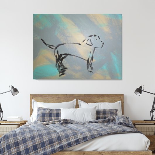 Voor Hondenliefhebbers Abstracte kunst Canvas Afdruk (Insitu (Slaapkamer))