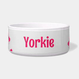 Voor huisdier Modern Schrijven Verspreid Roze Hart Voerbakje