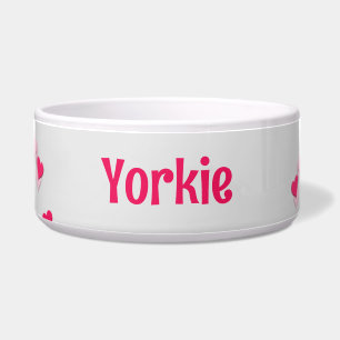 Voor huisdier Modern Schrijven Verspreid Roze Hart Voerbakje