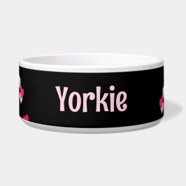 Voor huisdier Modern Schrijven Verspreid Roze Hart Voerbakje