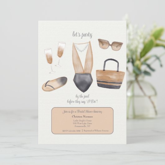 Voor hun bruiloft zwembadfeest kaart (Staand voorkant)