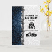 voor Husband Blue Paisley Sentimental Birthday Kaart (Gele Bloem)