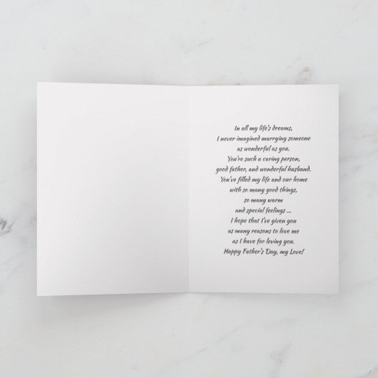 Voor Husband op Vaderdag. Ventilatorpatroon Kaart (Binnen)