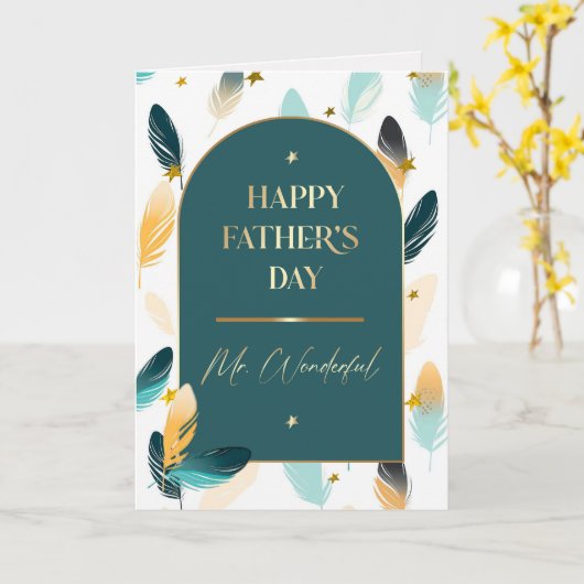 Voor Husband op Vaderdag. Ventilatorpatroon Kaart (Gele Bloem)