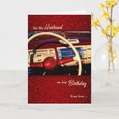 voor Husband Romantic Classic Car Theme Birthday Kaart (Gele Bloem)