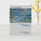 voor Husband Rowing Kayak op het Birthday-meer Kaart (Gele Bloem)