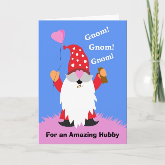 Voor Husband Valentijn's Day Schattigee Gnome Choc Kaart (Voorkant)