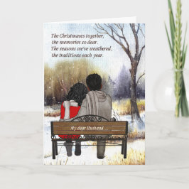 voor Husband Young African American Couple Feestdagen Kaart