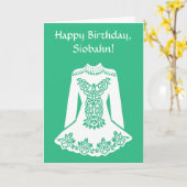 Voor Ierse dansers danst Dress Thed Birthday Kaart (Gele Bloem)