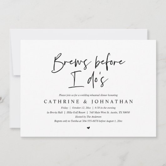 Voor ik dat doe, Wedding Rehearsal Dinner Kaart (Voorkant)