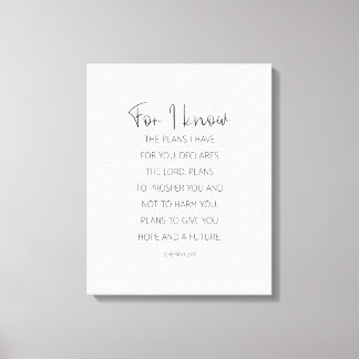 Voor ik de plannen ken die ik voor jou heb, Jeremi Canvas Afdruk