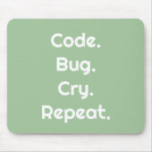 Voor ingenieurs en ontwikkelaars – Code, Bug, Huil Muismat (Voorkant)