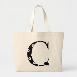 voor initiaal sjabloon grote canvas tas