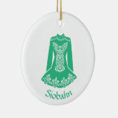 Voor Irish Dancers Green Dansress Personalized Keramisch Ornament (Rechts)
