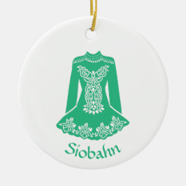 Voor Irish Dancers Green Dansress Personalized Keramisch Ornament