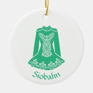 Voor Irish Dancers Green Dansress Personalized Keramisch Ornament