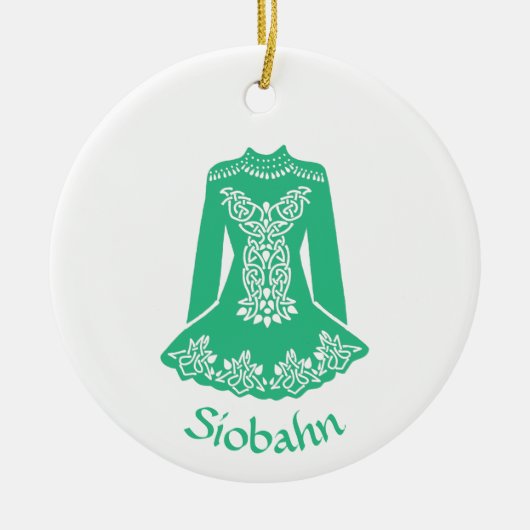 Voor Irish Dancers Green Dansress Personalized Keramisch Ornament (Voorkant)