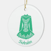 Voor Irish Dancers Green Dansress Personalized Keramisch Ornament (Links)