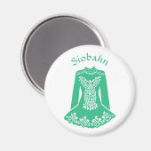 Voor Irish Dancers Green Dansress Personalized Magneet (Voorkant / Achterkant)