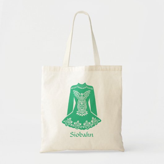 Voor Irish Dancers Green Dansress Personalized Tote Bag (Voorkant)