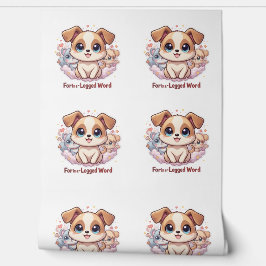 "Voor is een viervoetig woord" Schattigee puppy di Behang