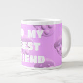 Voor je beste vriend bubbels in roze grote koffiekop (Voorkant rechts)