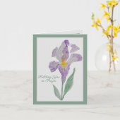 Voor je bidden | Paarse Iris Gebed Kaart (Gele Bloem)