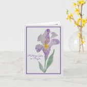 Voor je bidden | Paarse Iris Gebed Kaart (Gele Bloem)