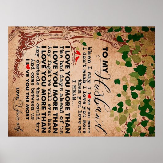 Voor je Geweldige man, Husband Birthday Gift Poster (Voorkant)