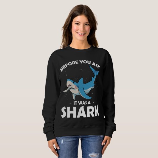 Voor je het vraagt was het een geamputeerde haaien trui (Voorkant volledig)