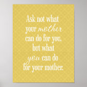 Voor je moeder - Geel Poster (Voorkant)