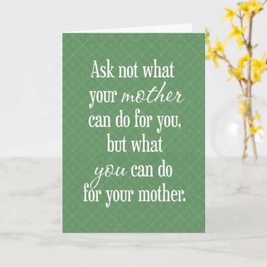 Voor je moeder - groen kaart (Gele Bloem)