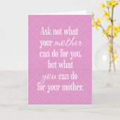Voor je moeder - Roze Kaart (Gele Bloem)
