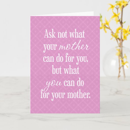 Voor je moeder - Roze Kaart (Gele Bloem)