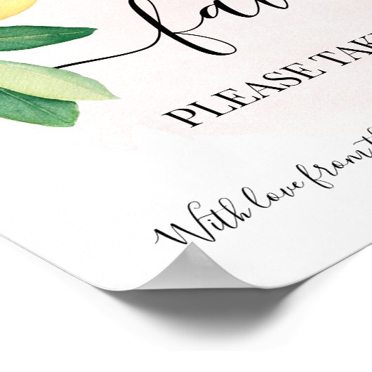 Voor je neemt je liemons roze bruiddal bruiloft. poster (Hoek)