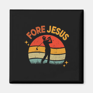 Voor Jezus Christelijk Golf Retro 70s Religieus Go Magneet