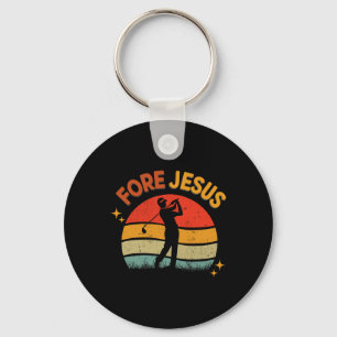 Voor Jezus Christelijk Golf Retro 70s Religieus Go Sleutelhanger