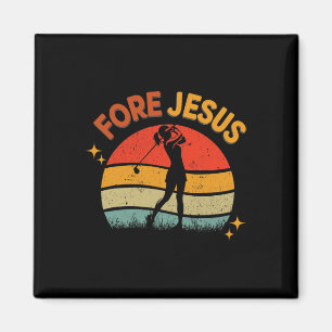 Voor Jezus Christelijke Golf Retro 70s Religieuze Magneet