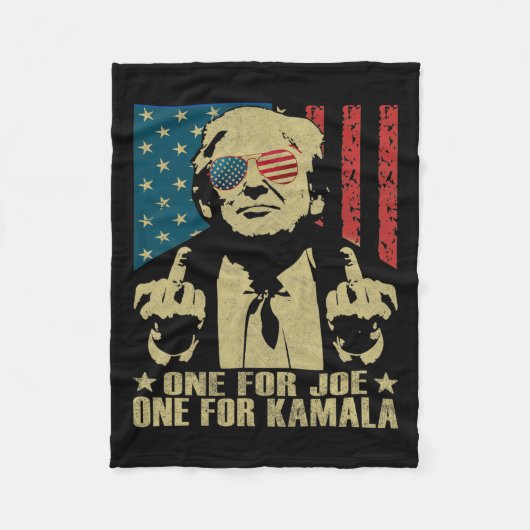 Voor Joe One Voor Kamala Grappig Trump 2024 Fleece Deken (Voorkant)