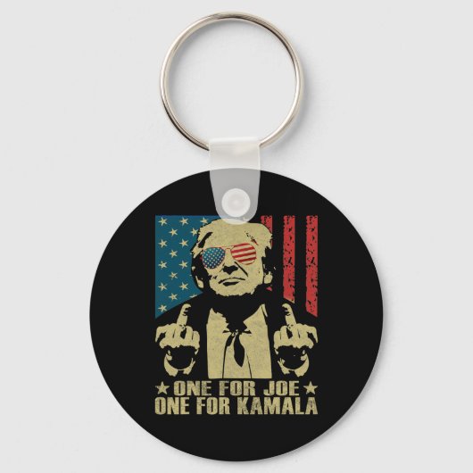 Voor Joe One Voor Kamala Grappig Trump 2024 Sleutelhanger (Voorkant)