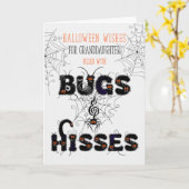voor jonge kleindochter Bugs en Sissen Halloween Kaart (Gele Bloem)