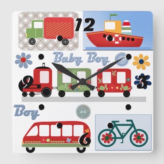 Voor jongen vierkante klok (Voorkant)