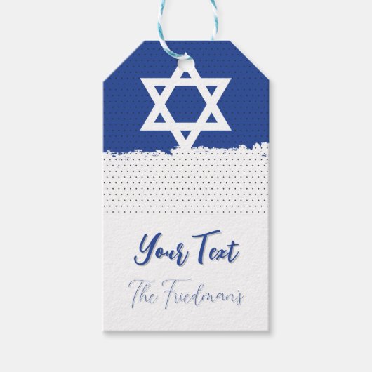 Voor joodse evenementen feestdagen Bar/Bat Mitswa Cadeaulabel (Voorkant)