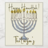 Voor Joodse feestdag Happy Chanoeka Feestelijke Me Wijn Etiket (Enkel label)