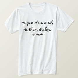 Voor jou is het een maaltje, voor hen is het leven t-shirt