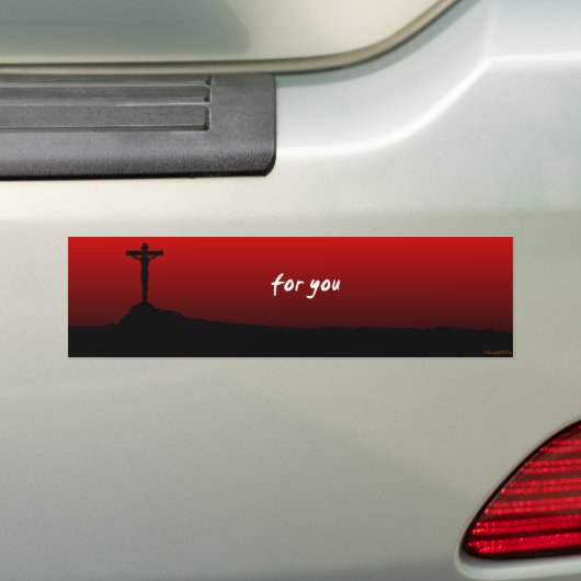 Voor jou (Jezus stierf) Bumpersticker (Op auto)