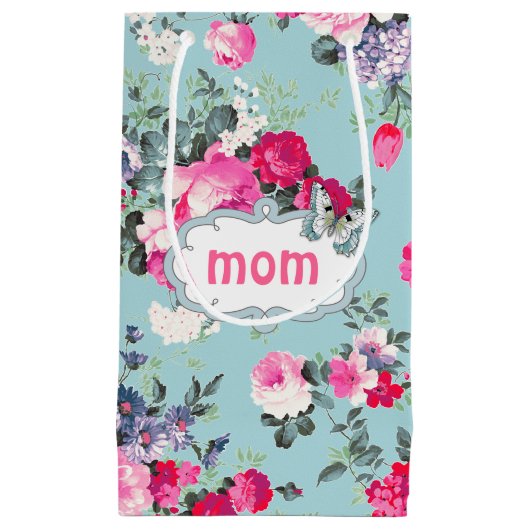 Voor jou, mam. Oude Rozen en vlinder Klein Cadeauzakje (Voorkant)