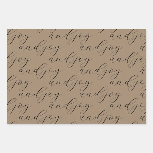 Voor jou mijn liefde en Joy Black Calligraphy Kraf Inpakpapier Vel (Voorkant 3)