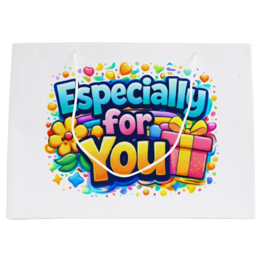 Voor jou – Mooie bloem en cadeautas ontwerp (Voorkant)